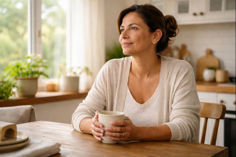 Mulher praticando meditação para reduzir a ansiedade, aliviar o estresse e melhorar a saúde mental