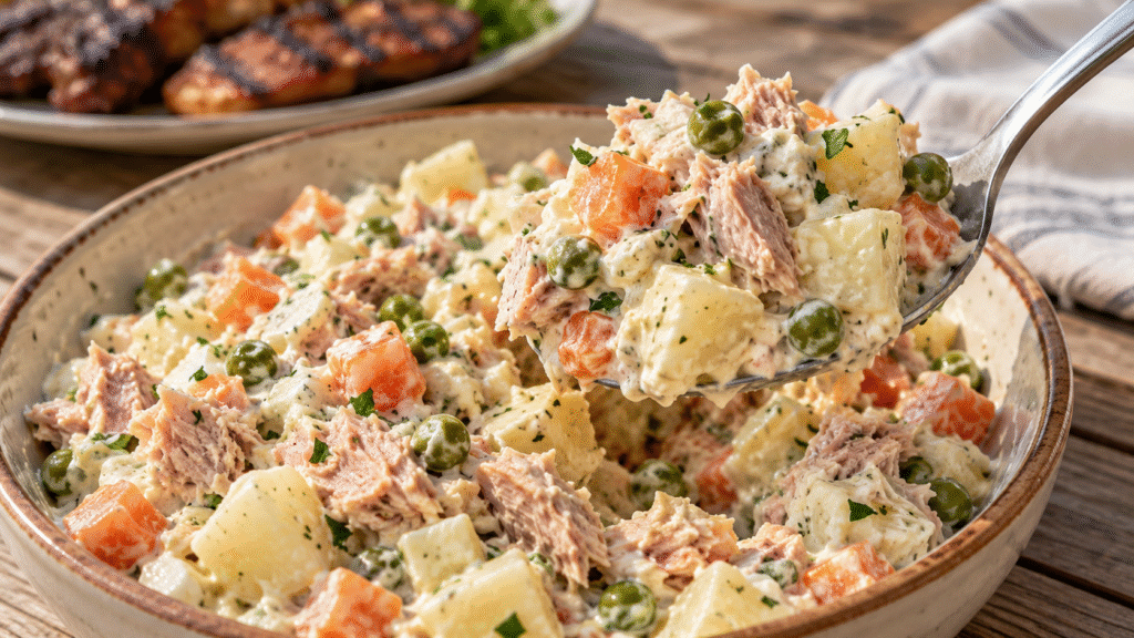 Salada de Maionese com Atum Cremosa para Churrasco
