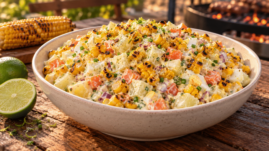 Salada de Maionese com Milho Grelhado e Limão