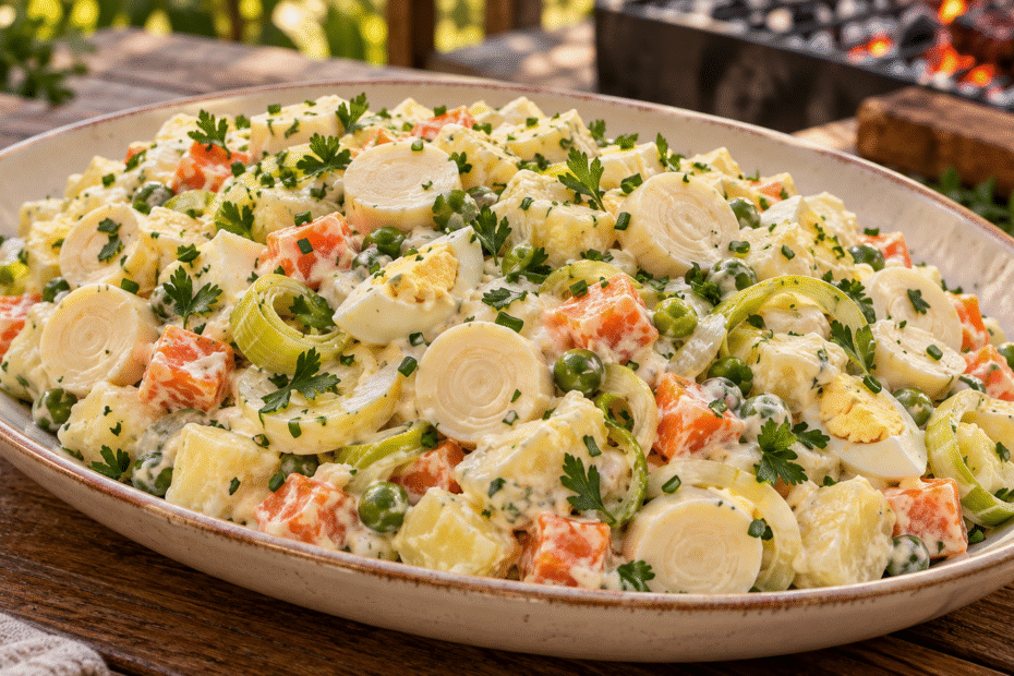 Salada de Maionese com Palmito e Alho-Poró