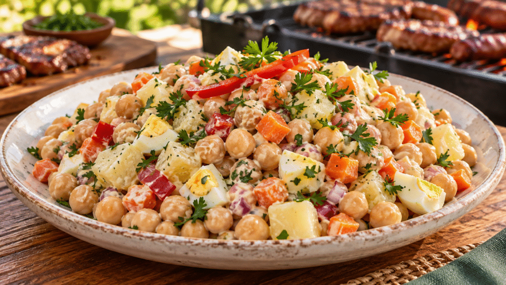 Salada de Maionese com Grão-de-Bico e Legumes