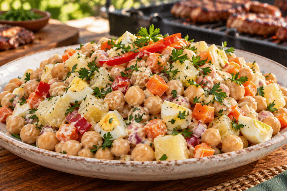 Salada de Maionese com Grão-de-Bico e Legumes