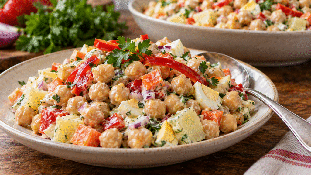 Salada de Maionese com Grão-de-Bico e Legumes
