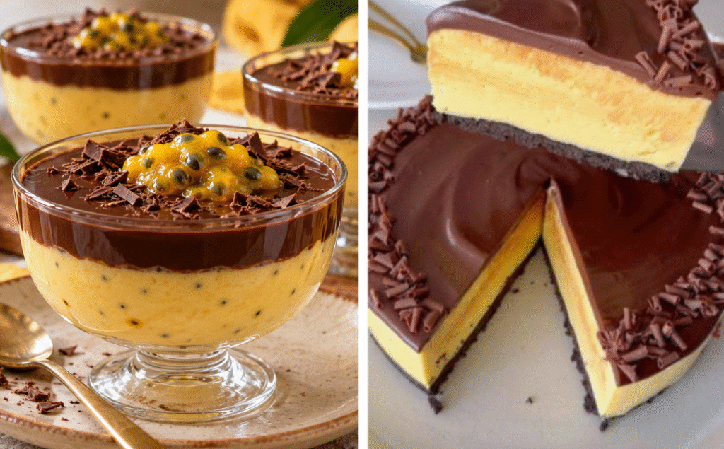 Sobremesa de Maracujá com Chocolate