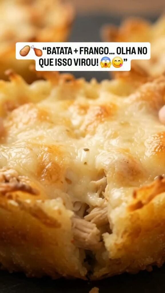 Frango cremoso com batata crocante