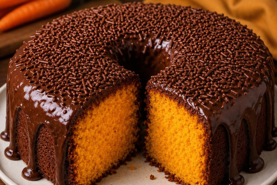 Bolo de Cenoura com Cobertura de Chocolate: Receita Tradicional, Fofinha e Fácil
