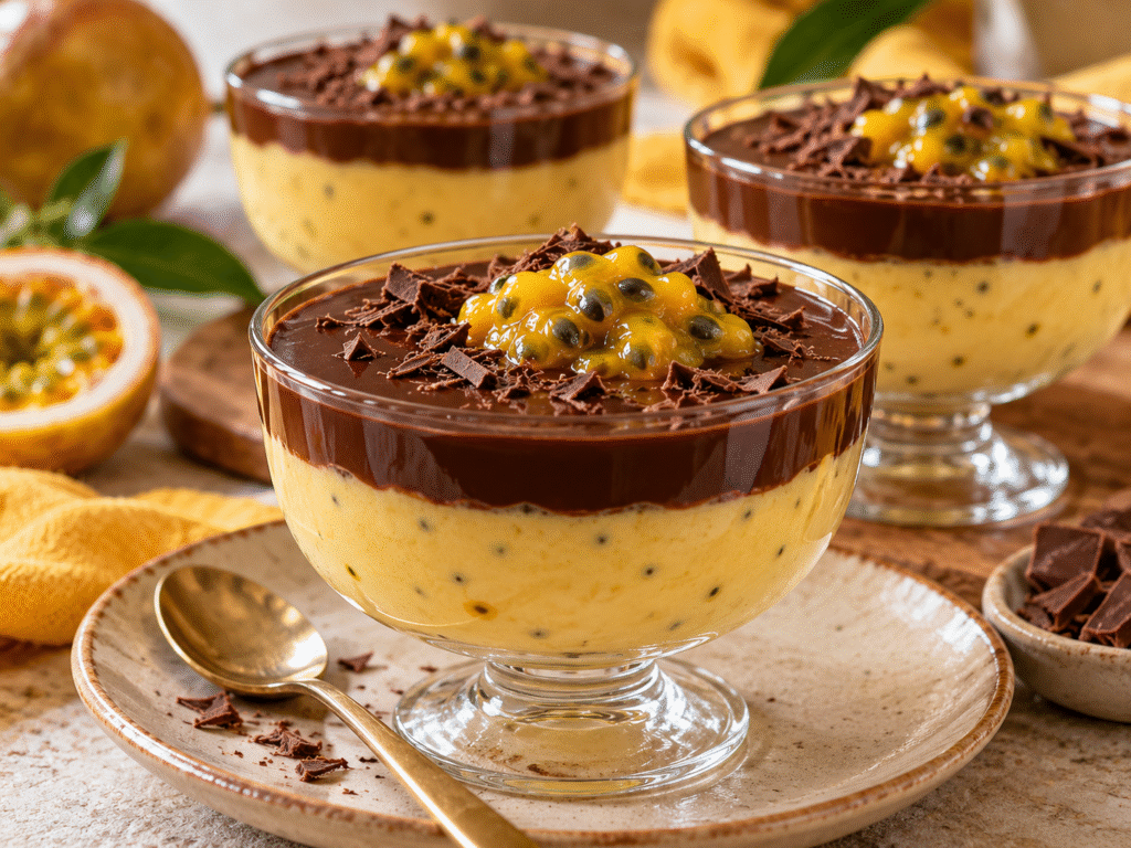 Sobremesa de Maracujá com Chocolate