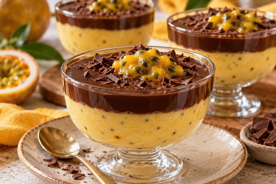 Sobremesa de Maracujá com Chocolate